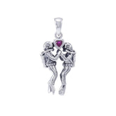 Undersea Lovers Gemstone Sterling Silver Pendant TPD4782 - Pendants